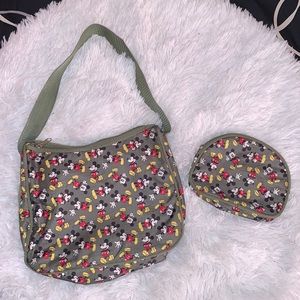 💚DISNEY MICKEY MOUSE NYLON MEDIUM TOTE BAG SET💚